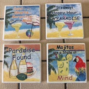Tropical Drink Coasters Set